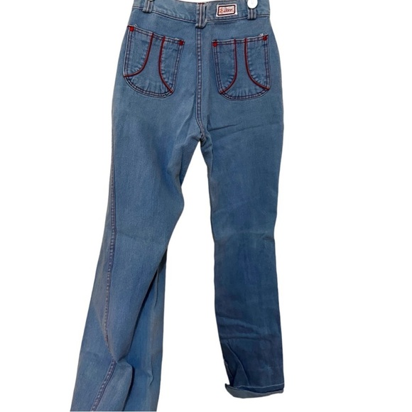 Vintage 60s 70s RARE LA Disco high waist bell bottom flare jeans sz 24 - Picture 4 of 6